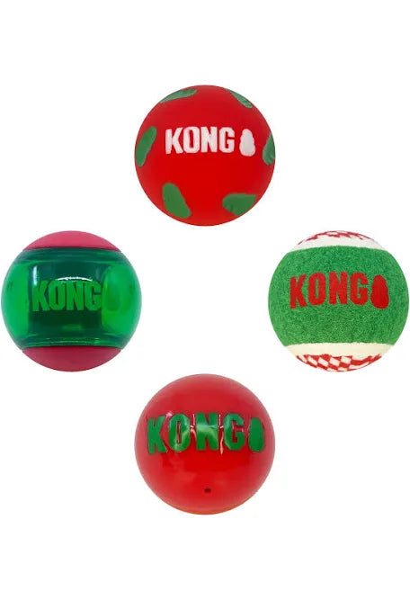 - Brand XX dog toy reviewsKONG Christmas Balls 4 pack