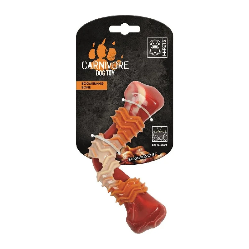 - Brand XX dog toy reviewsM-PETS CARNIVORE Dog Toy Boomerang Bone - Bacon (Red)