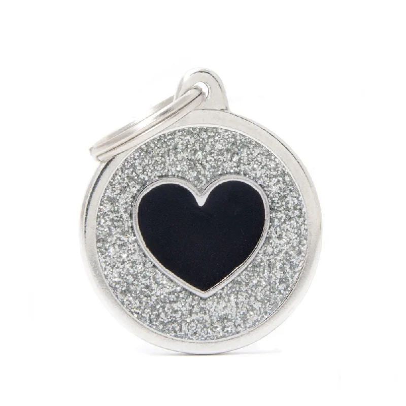  . **Dog shoes are anti-slip and wear-resistant**Shine Grey Circle With Black Heart