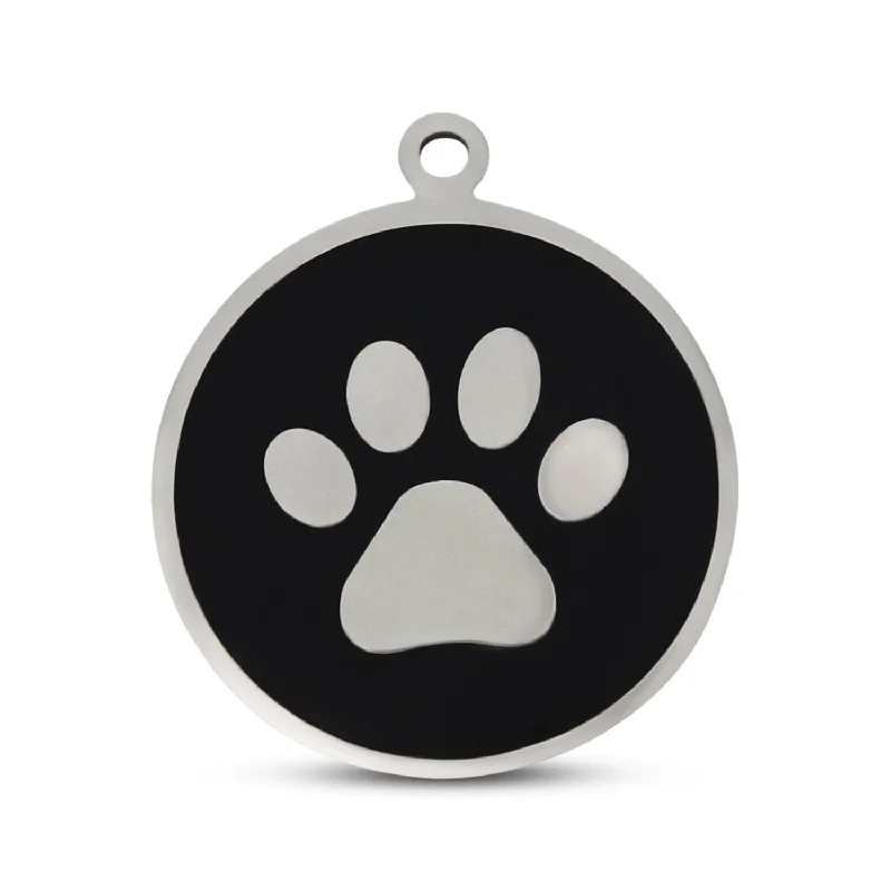  . **Dog snack bag is portable**Black Paw in Stainless Steel With Enamel