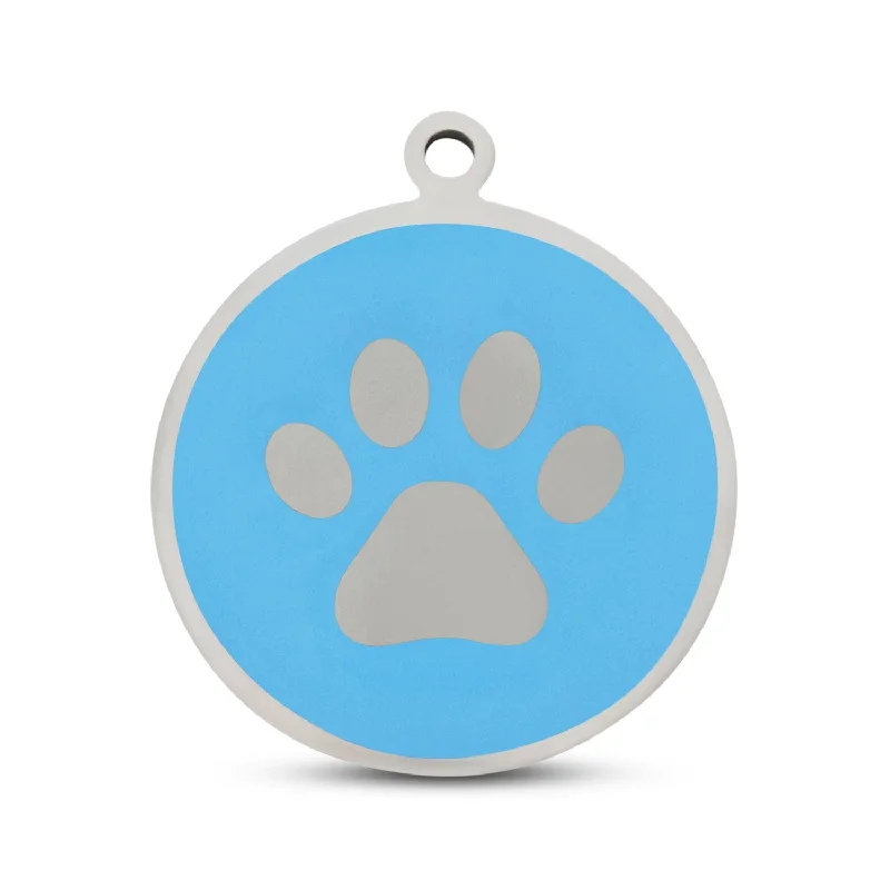   . **Dog bathing brush massage**Light Blue Paw in Stainless Steel With Enamel