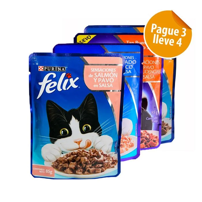 - ​​Christmas pet Christmas clothingFelix Pouch Surtidos x 85 Gr Pague 3 Lleve 4