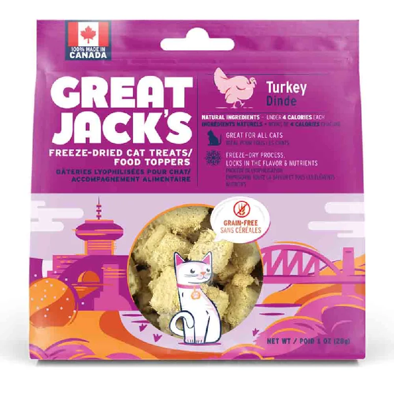    - Natural ingredient cat food  Great Jack's Freeze-Dried Turkey Treat & Topper for Cats