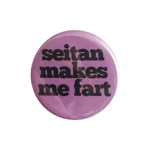 -Explosion-proof leash FOR LARGE dogsCLEARANCE - Vegan Supply 'Seitan Makes Me Fart' Purple Button