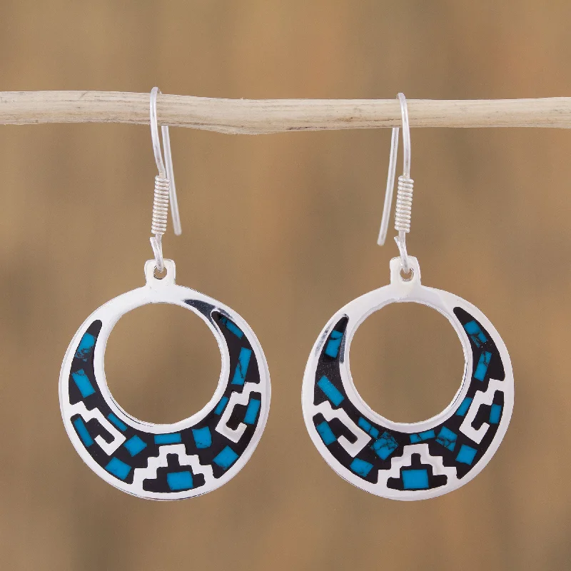 - Parrot climbing and standing wooden frameWindows of History Geometric Turquoise Dangle Earrings from Mexico