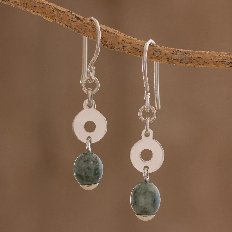 - Natural latex pet mattressGarden Rings Circular Green Jade Dangle Earrings from Guatemala - Natural latex pet mattressGarden Rings Circular Green Jade Dangle Earrings from Guatemala
