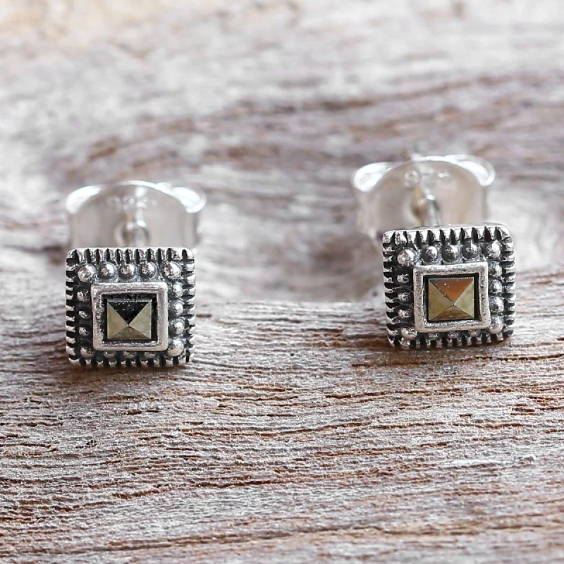 - Hamster silent running wheel to prevent chewingGorgeous Love Sterling Silver and Marcasite Square Stud Earrings