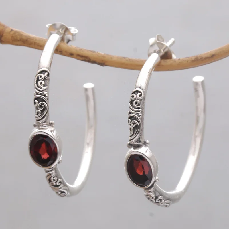 - Pregnant cat delivery room warming boxSacred Sakenan Balinese Style Half-Hoop Earrings with Garnet Stones