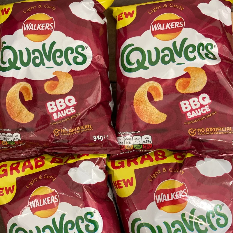 Pet Products6x Walkers Quavers BBQ Sauce Grab Bags (6x34g)