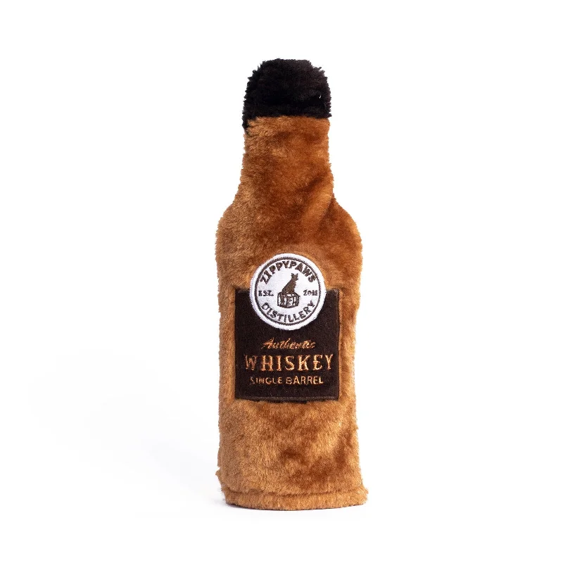 - Organic cotton dog bibsZippy Paws Happy Hour Crusherz Bottle Dog Toy - Whiskey
