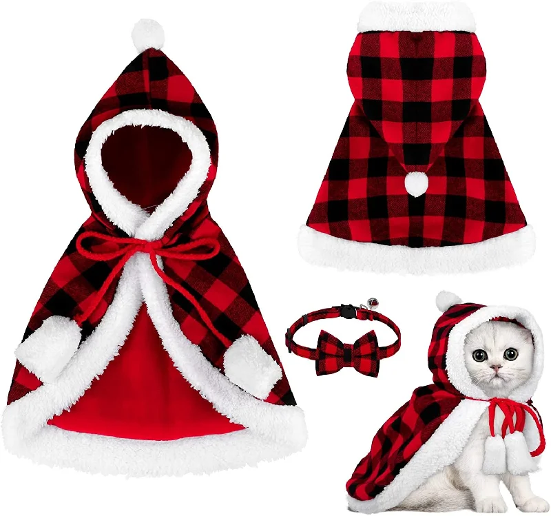 - Automatic temperature adjustment cat bedChristmas Cat Dog Costume Red Black Buffalo Plaid Pet Santa Cape with Xmas Hat Cat Collars with Bell and Bowtie Cat Cloak Pet Costume for Party Cosplay Christmas Pet Dress up (Medium) - Automatic temperature adjustment cat bedChristmas Cat Dog Costume Red Black Buffalo Plaid Pet Santa Cape with Xmas Hat Cat Collars with Bell and Bowtie Cat Cloak Pet Costume for Party Cosplay Christmas Pet Dress up (Medium)
