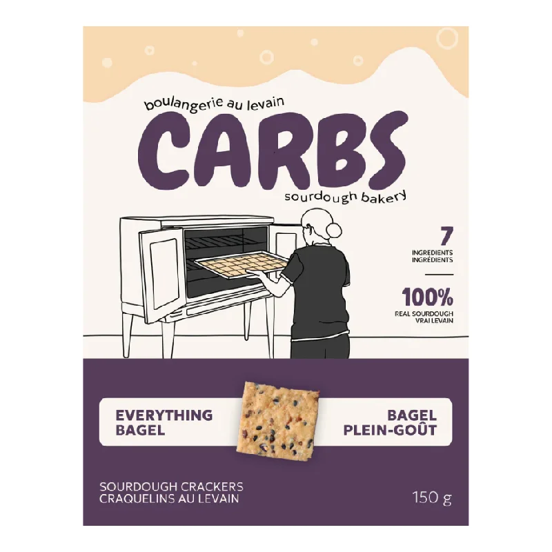 - Air box TSA certified check-inCarbs Everything Bagel Sourdough Crackers - 150g