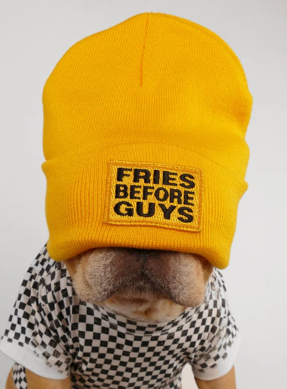 Classification by material or design:Fries Before Guys Beanie