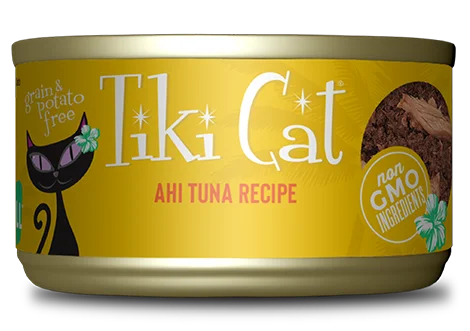    - Fish-based cat food  Tiki Cat Grill Ahi Tuna Hawaiian