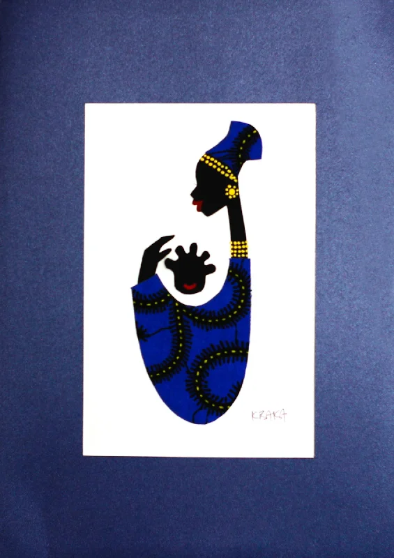 - Durable nylon dog leash wholesaleBaby Kaa Fo II Signed Mixed Media Painting of an African Mother in Blue