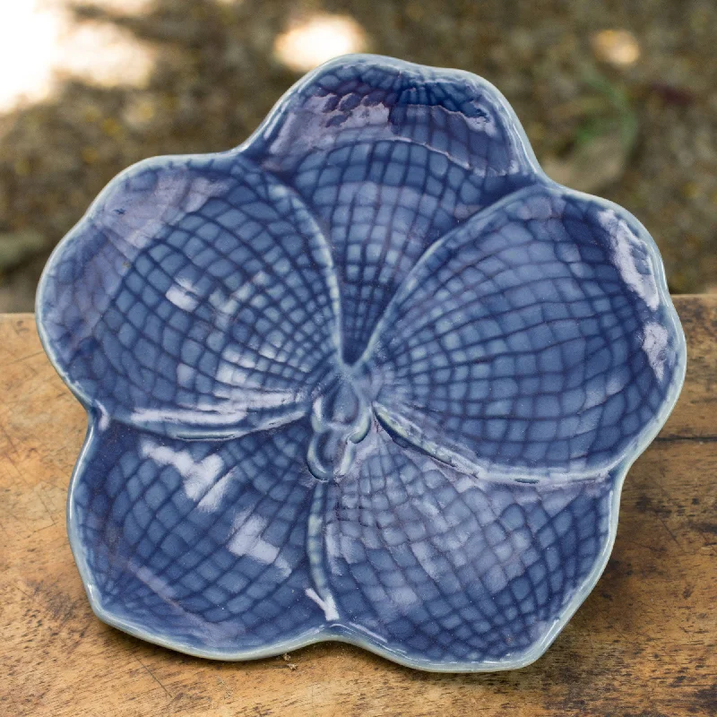 - Cat anti-jump window safety netBlue Vanda Floral Celadon Ceramic Serving Plate