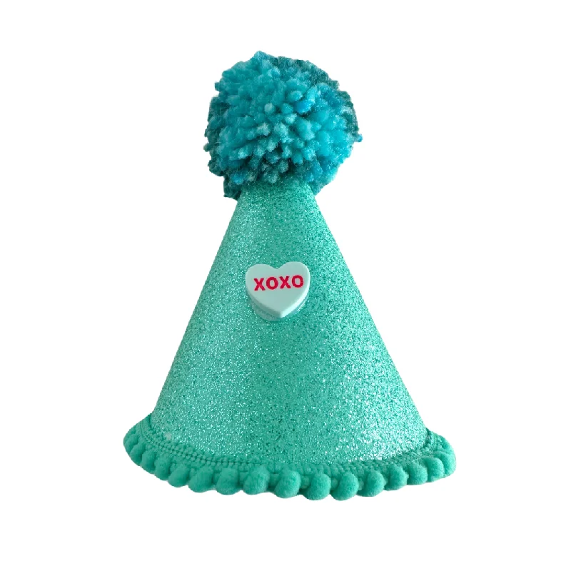 - Dog anti-slip matCoco & Pud XOXO Aqua Glitter Dog Party Hat