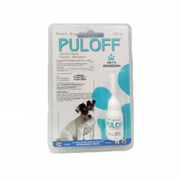 - Dog anti-slip matPuloff Antipulgas Perros contra Pulgas Garrapatas  2 A 10 Kg 0.67 Ml x Unidad