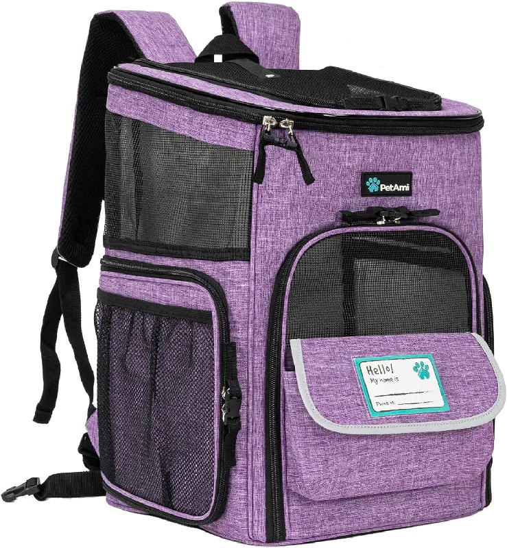 -Anti-slip claw protection raincoat FOR dogsDog Backpack Carrier, Airline Approved Cat Backpacks for Carrying Small Large Cats, Pet Carrier Back Pack, Ventilated Soft Sided for Travel, Hiking, Camping, Max 18 Lbs, Purple -Anti-slip claw protection raincoat FOR dogsDog Backpack Carrier, Airline Approved Cat Backpacks for Carrying Small Large Cats, Pet Carrier Back Pack, Ventilated Soft Sided for Travel, Hiking, Camping, Max 18 Lbs, Purple