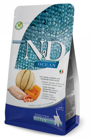 Cat FoodFarmina N&D Cat Ocean Cod, Shrimp, Pumpkin & Cantaloupe Kitten