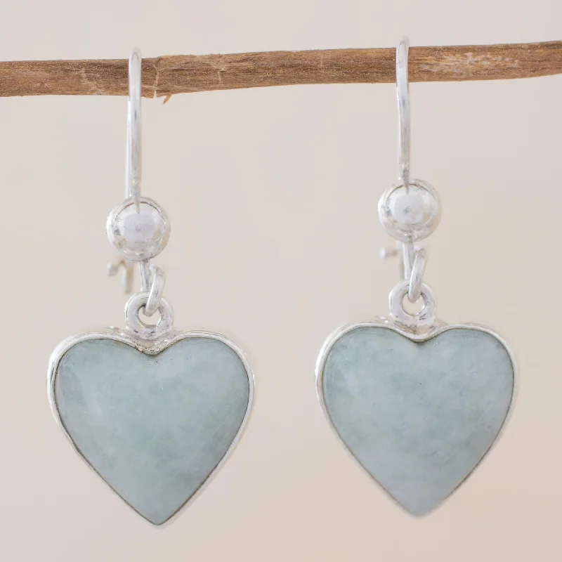 - Automatic induction pet water dispenserInnocent Heart Sterling Silver Heart Earrings with Light Green Jade