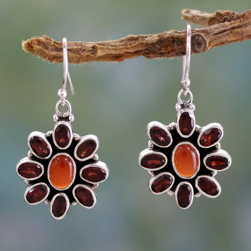 - Chinchilla cooling ice nest ceramic platePassionate Carnelian Floral Earrings with Garnet Petals