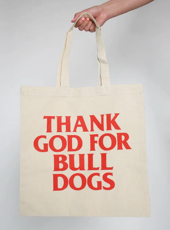Pet cartoon pattern clothesThank God For Bulldogs Tote Bag