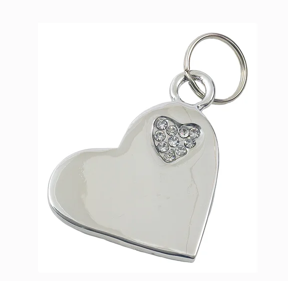  -Explosion-proof leash FOR LARGE dogsLuxury Silver Heart Forever Designer Dog Tag