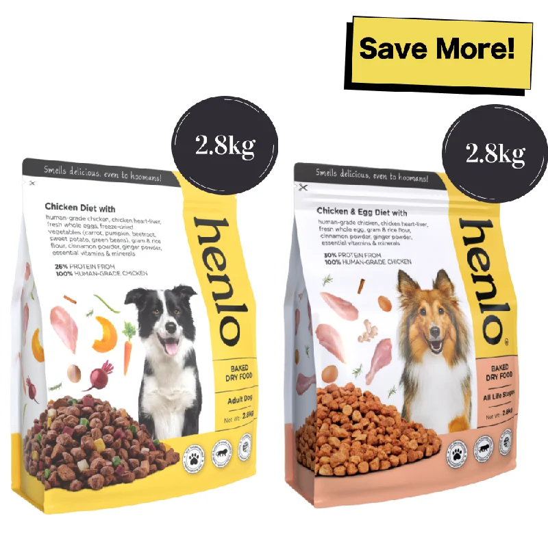  -Explosion-proof leash FOR LARGE dogsHenlo Chicken & Vegetable and Chicken & Egg Baked Dry Food for Adult Dogs Combo
