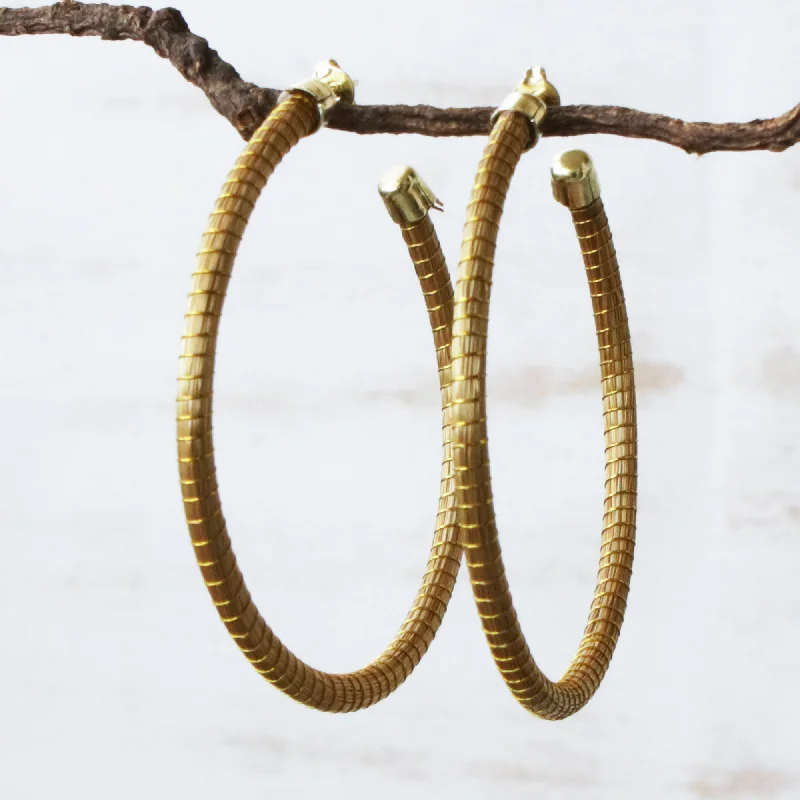 - Summer pet ice matNatural Dynamic (2.5 Inch) Brazilian Golden Grass Gold Half hoop Earrings - Summer pet ice matNatural Dynamic (2.5 Inch) Brazilian Golden Grass Gold Half hoop Earrings