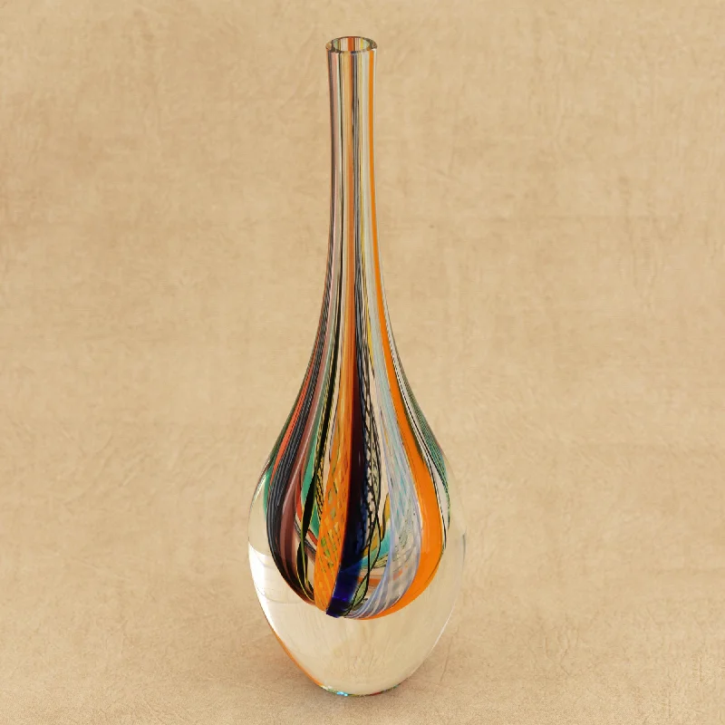 - Parrot climbing and standing wooden frameColor Cascade Murano-Style Art Glass Vase (11 Inch) - Parrot climbing and standing wooden frameColor Cascade Murano-Style Art Glass Vase (11 Inch)