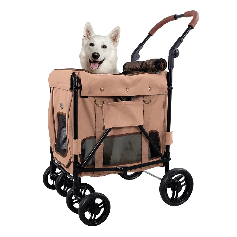 - Foldable and portable cat bagIbiyaya Gentle Giant Dual Entry Pet Wagon for Dogs up to 25kg - Peach