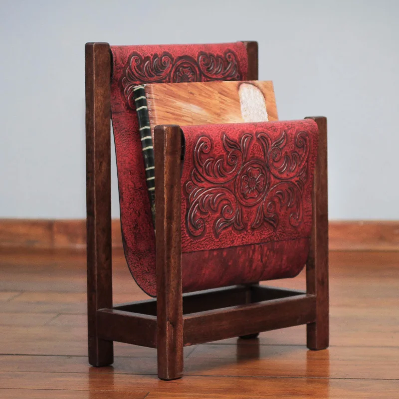 - Teething and chewing toys for puppiesHistoric Elegance in Red Handcrafted Leather and Cedar Wood Magazine Rack