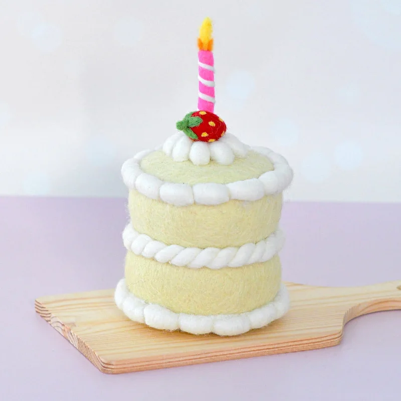 - Postoperative pet anti-licking Elizabethan collarFelt Food Strawberry Shortcake Birthday Cake with Candle