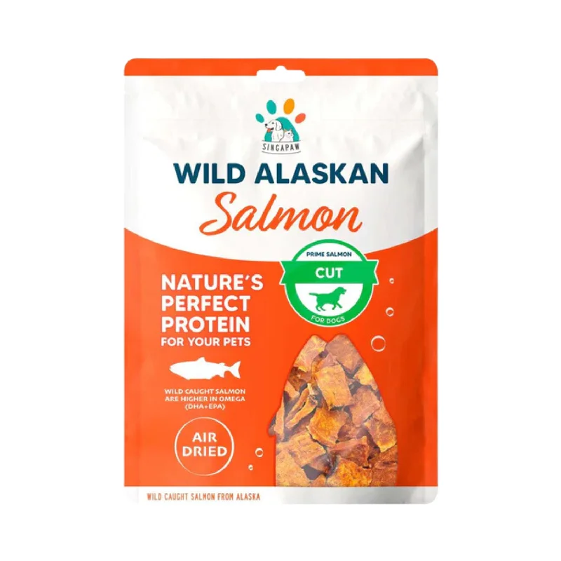 - Special food for senior dogsSingapaw Wild Alaskan Prime Salmon Cut Air Dried Dog Treats