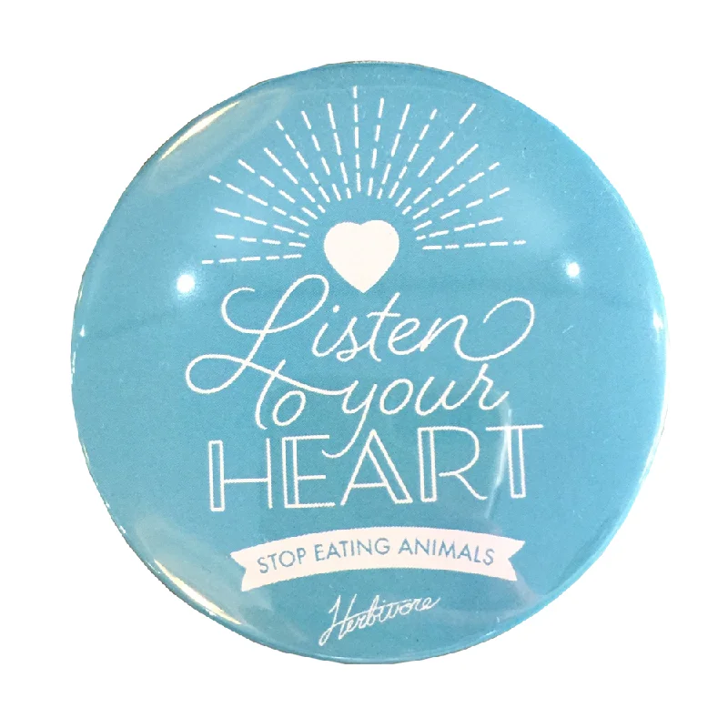 - Pet toys under yuanCLEARANCE - Herbivore Clothing Co 'Listen To Your Heart' Button - 3" - Pet toys under yuanCLEARANCE - Herbivore Clothing Co 'Listen To Your Heart' Button - 3"