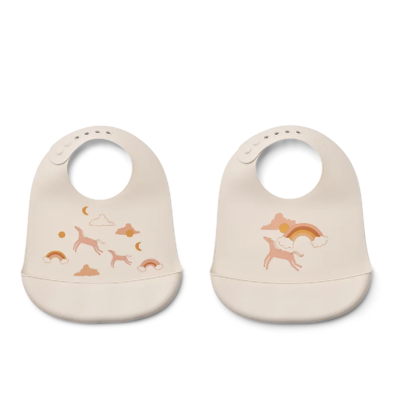 Pet ProductsLiewood Tilda Silicone Bib - 2 Pack - Dream Ecru
