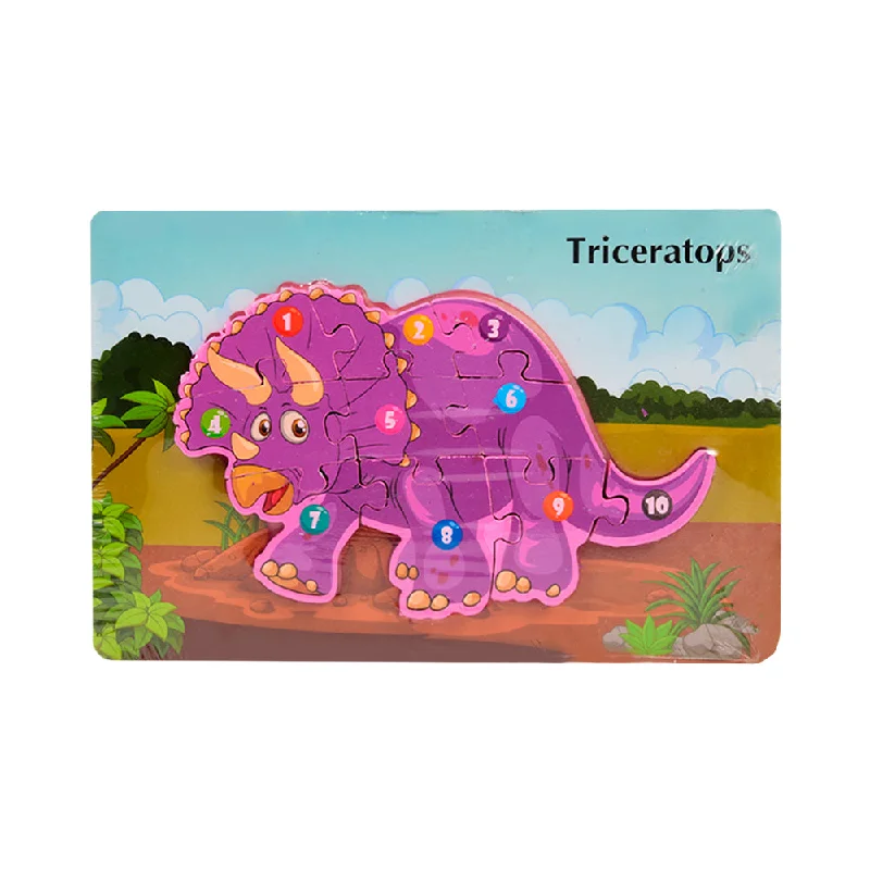 - Dog anti-slip matWOODEN PUZZLE BOARD COLORFUL 123 TRICERATOPS Z.B