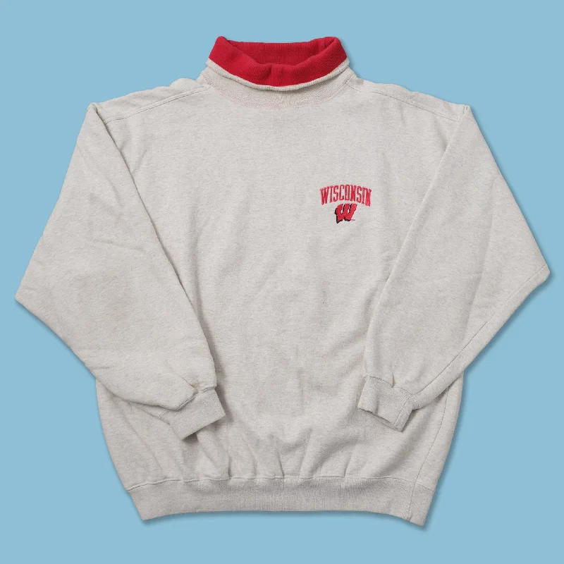 -Splash-proof food bowl AND Anti-choking slow food bowlVintage Wisconsin Badgers Mock Neck Sweater XLarge -Splash-proof food bowl AND Anti-choking slow food bowlVintage Wisconsin Badgers Mock Neck Sweater XLarge