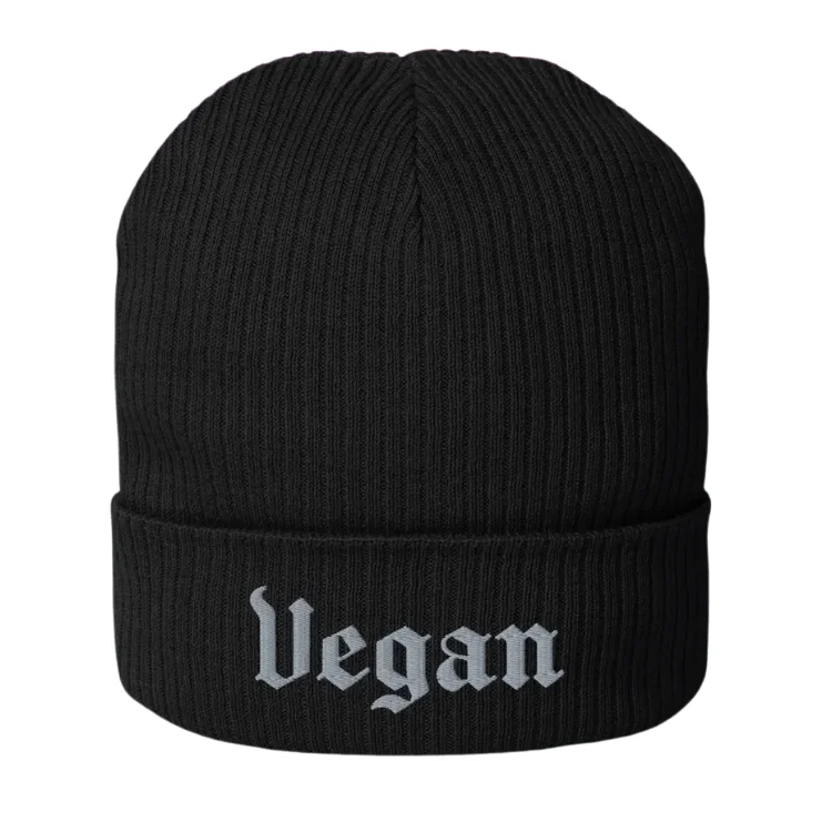 - ​​Pet toys under    yuanVegan Power Co 'Vegan' Gothic Font Beanie - 2 Colours