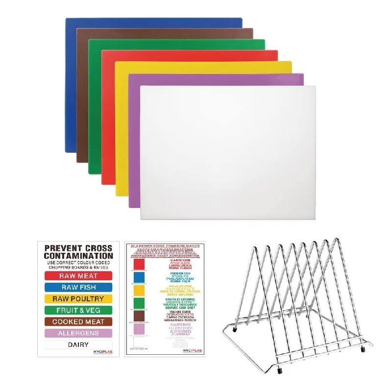 - Solid wood cat climbing frame customizedHygiplas High Density Set of 7 Chopping Boards, Steel Rack & Wall Chart - 600x450x12mm