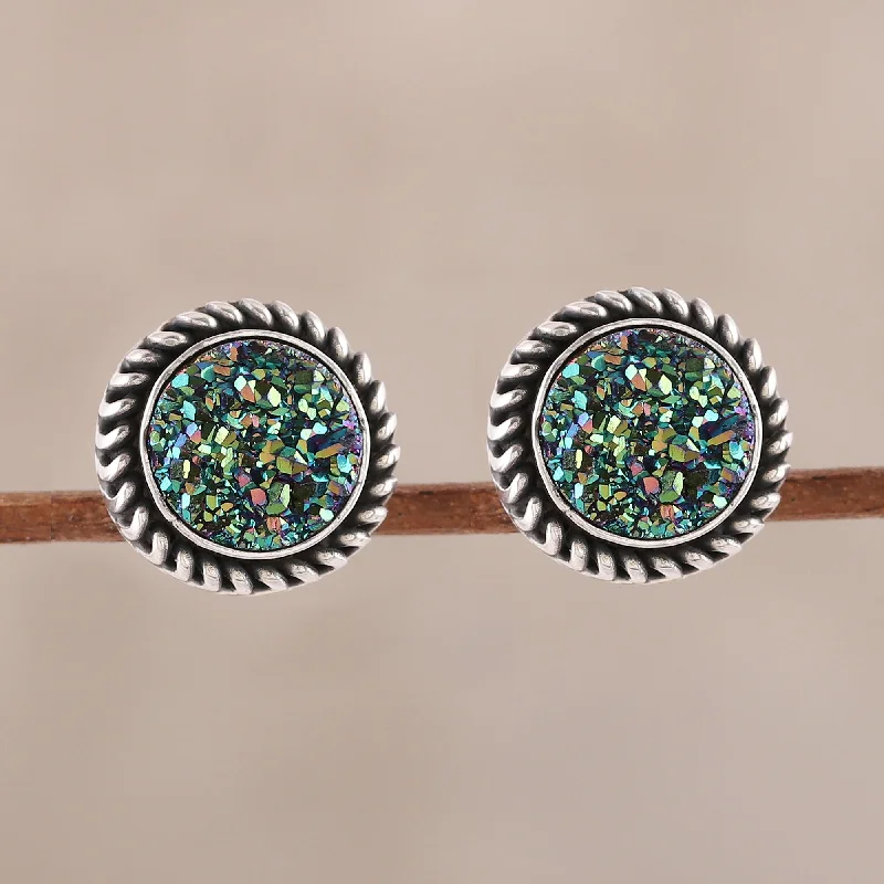 - Chinchilla cooling ice nest ceramic plateRound Green Green Drusy Quartz Stud Earrings from India - Chinchilla cooling ice nest ceramic plateRound Green Green Drusy Quartz Stud Earrings from India