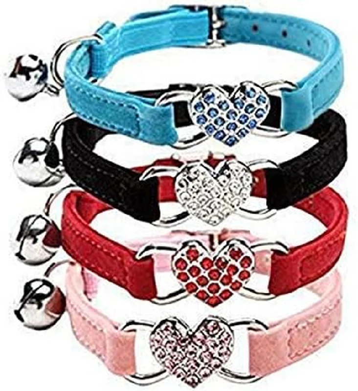 - Chinchilla cooling ice nest ceramic platePink Soft Velvet Safe Cat Adjustable Collar with Crystal Heart Charm and Bells 8-11 Inches(Black+Red+Pink+Blue) - Chinchilla cooling ice nest ceramic platePink Soft Velvet Safe Cat Adjustable Collar with Crystal Heart Charm and Bells 8-11 Inches(Black+Red+Pink+Blue)