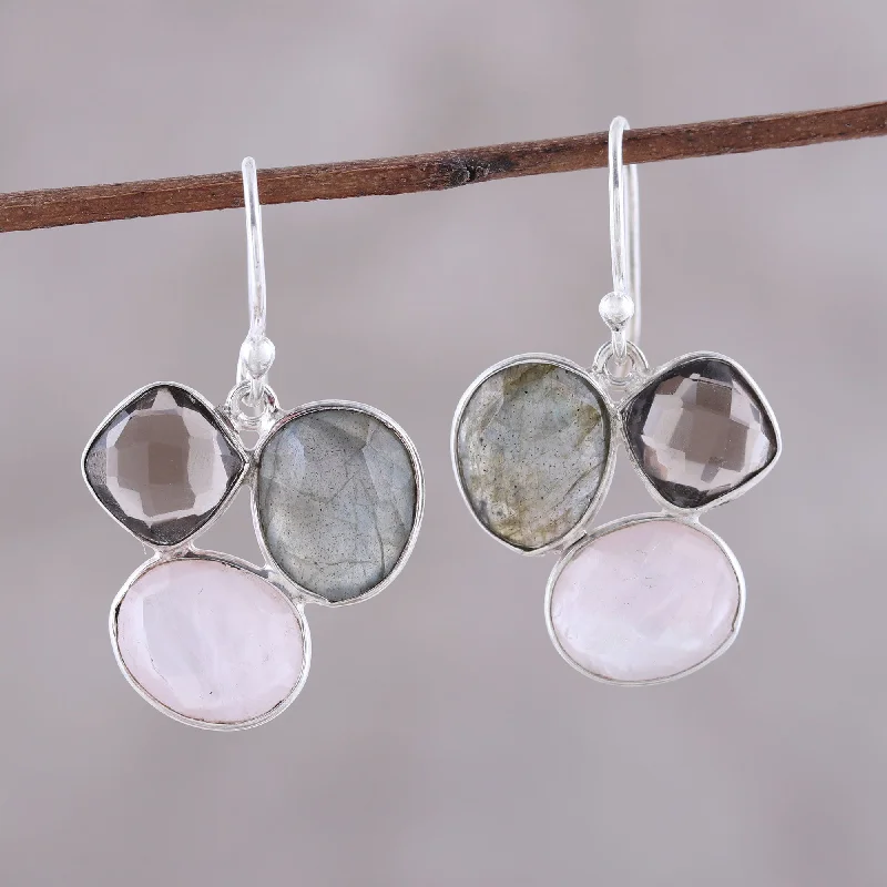 - Remote interactive pet feederEnchanting Trinity Multi-Gemstone Sterling Silver Dangle Earrings from India