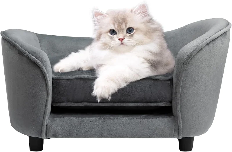 -Splash-proof food bowl AND Anti-choking slow food bowlPet Sofa Couch, Pet Sofa for Cats and Small Dogs, Cat Sleeping Bed, Ultra-Soft Snuggle Cat Sofa for Indoor Kitten, Luxury Mini Dog Couch Sofa Bed, Dark Gray -Splash-proof food bowl AND Anti-choking slow food bowlPet Sofa Couch, Pet Sofa for Cats and Small Dogs, Cat Sleeping Bed, Ultra-Soft Snuggle Cat Sofa for Indoor Kitten, Luxury Mini Dog Couch Sofa Bed, Dark Gray