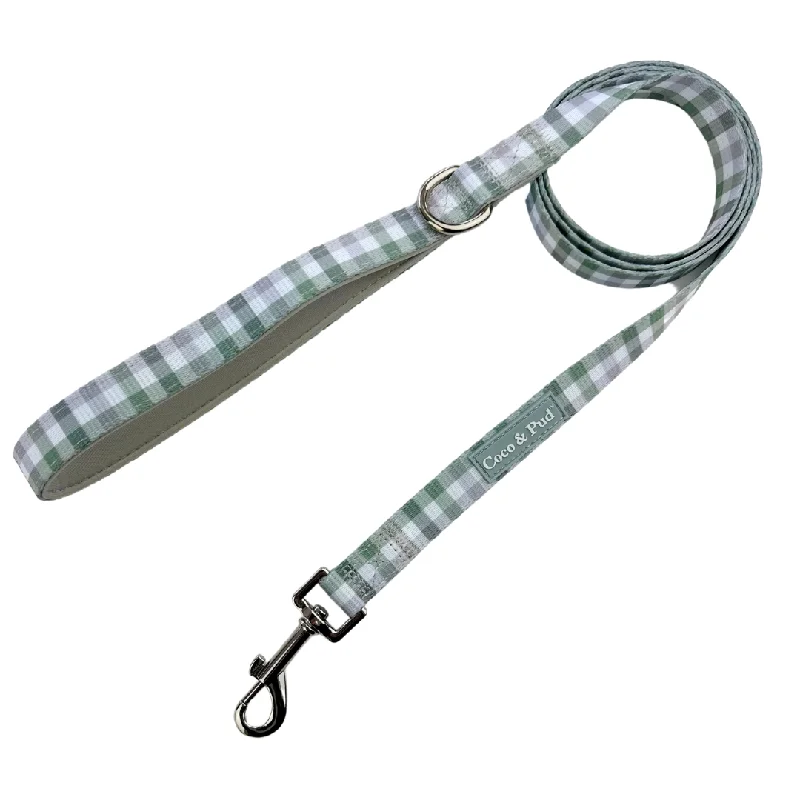 - Durable nylon dog leash wholesaleGingham Olive Grey Dog lead/ Leash