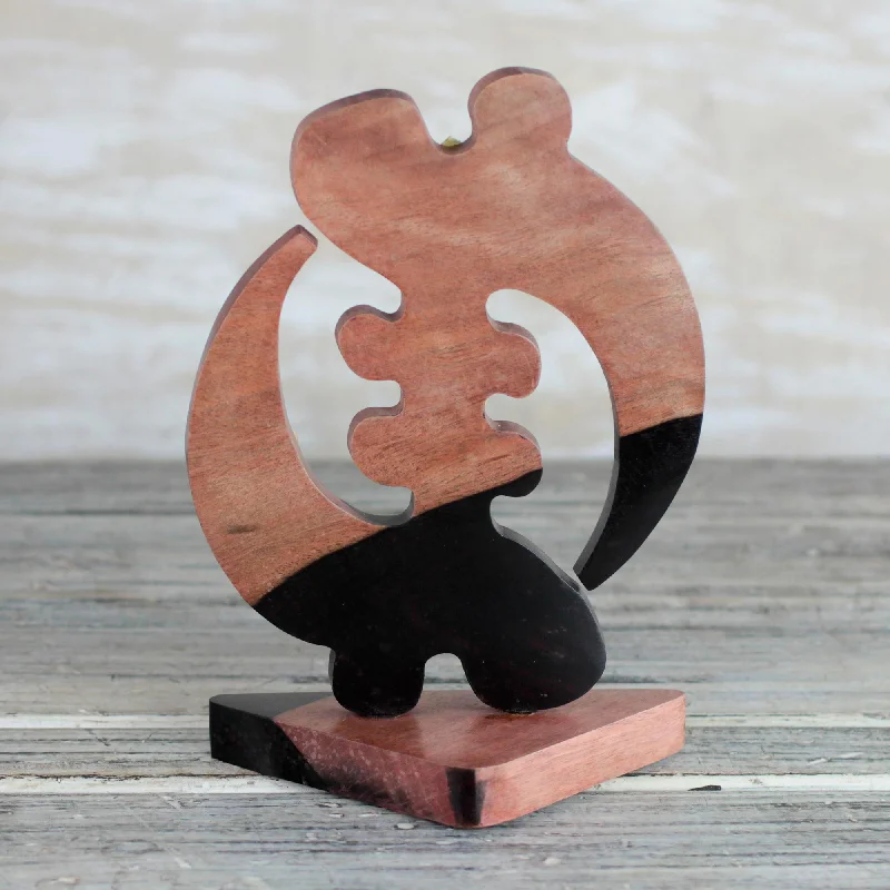 Pet ProductsElegant Gye Nyame Ebony Wood Gye Nyame Adinkra Statuette from Ghana