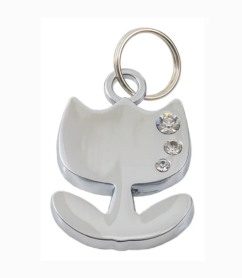- Summer pet ice matLuxury Silver Tulip Designer Dog Tag