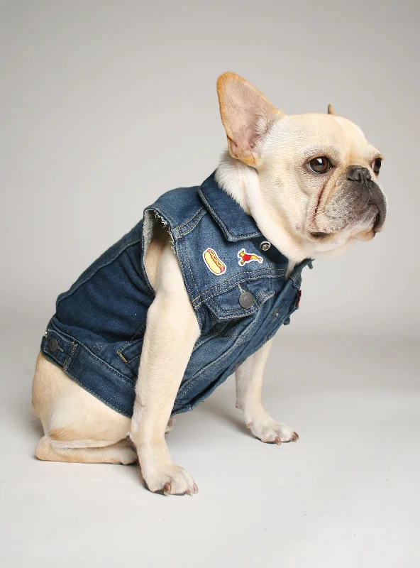 Pet custom clothesReclaimed Denim Dog Vest