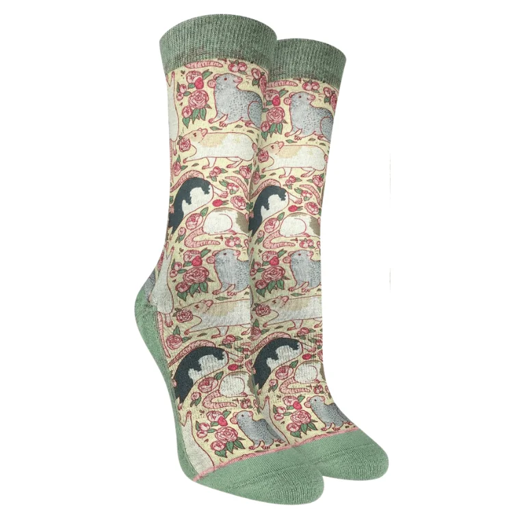 - Automatic induction pet water dispenserGood Luck Sock Floral Rat Socks